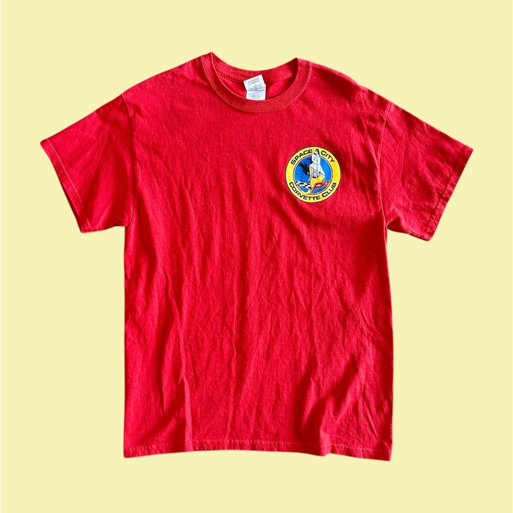 Gildan Heavy Cotton Adult M Red‎ Houston Space City Corvette Club T-Shirt Event